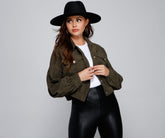 Veste courte en velours côtelé au chic sans effort